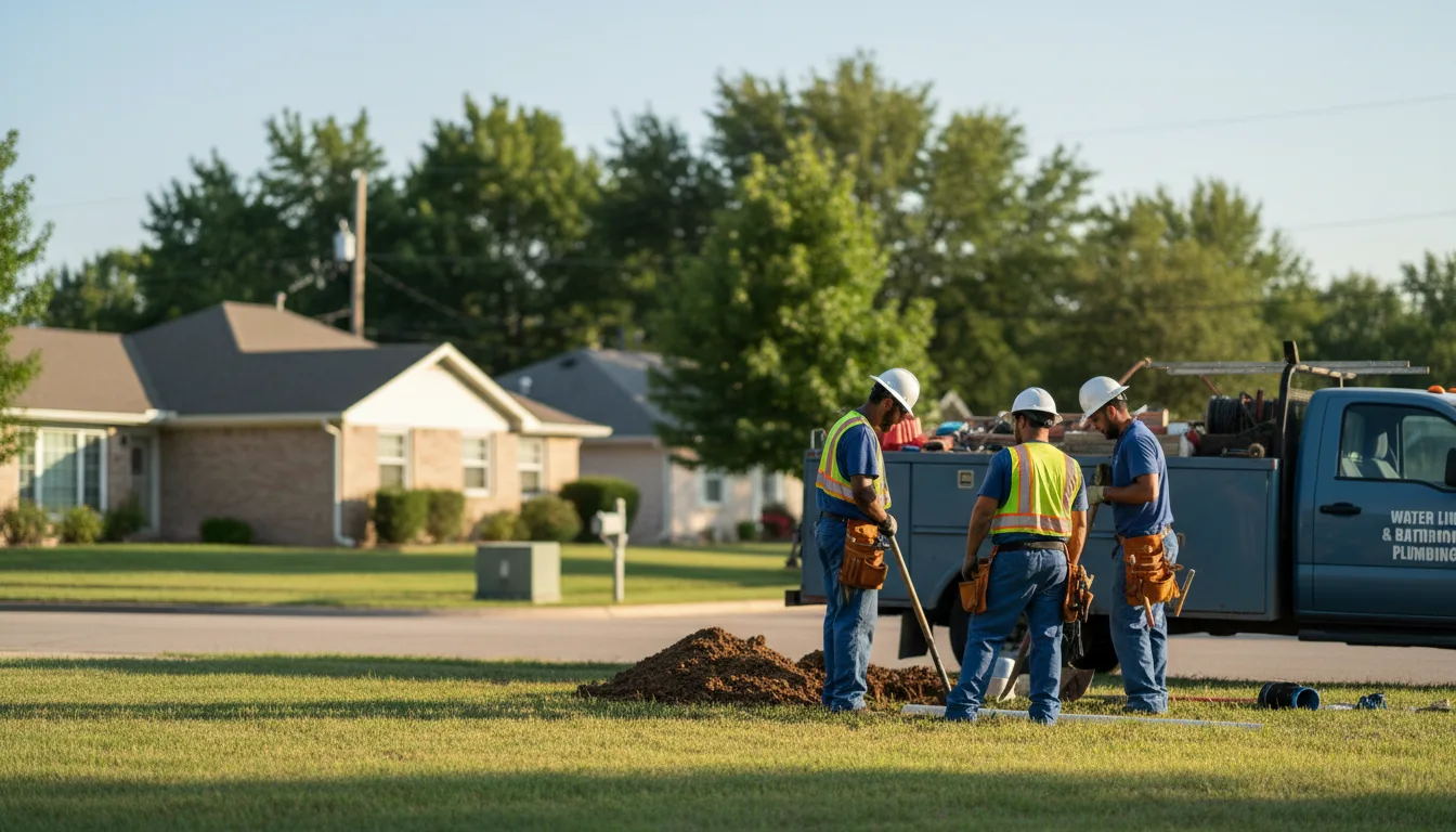Residential water line and bathroom plumbing service in Kempton, IN